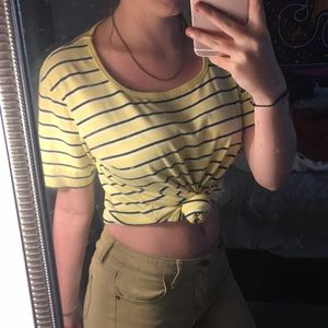 yellow striped shirt